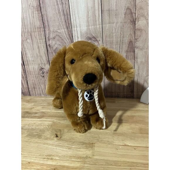 2007 Nintendo Nintendog Brown Daschund Dog Plush With Rope 13” - Picture 1 of 8